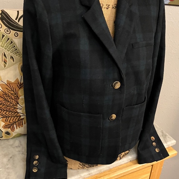 Anthropologie Cartonnier Blue and Green Plaid Blazer Fabulous Look Amazing Feel - Picture 5 of 12